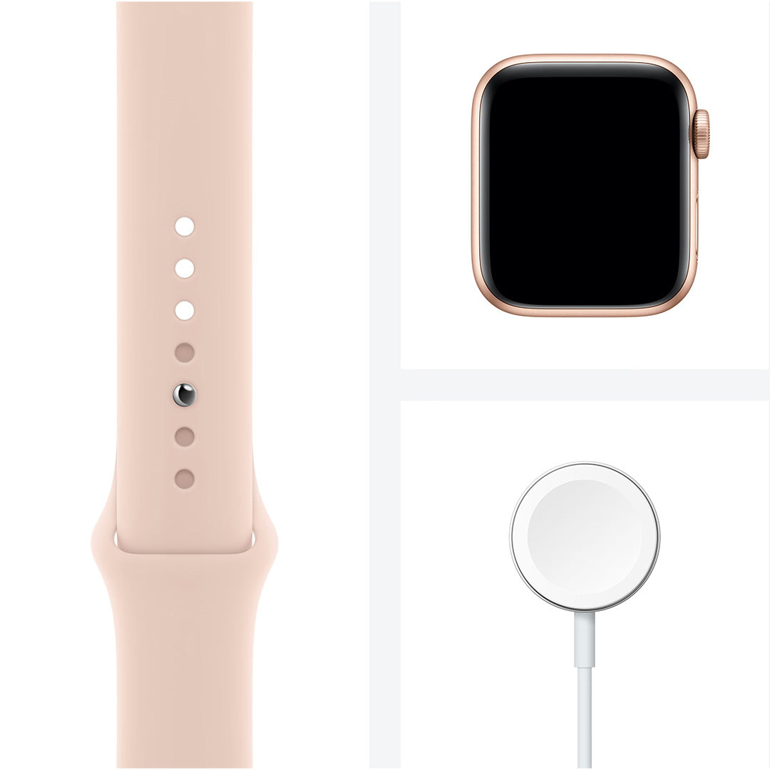Apple Watch SE (2020) | 44mm | Gold ALU | Pink Sand Sportband | GPS + Cellular