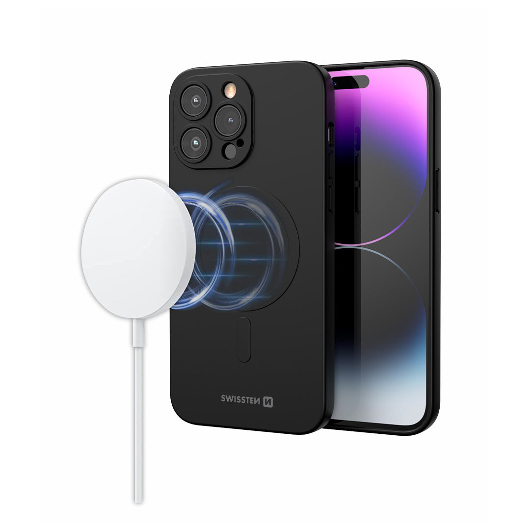 Swissten Coque iPhone 15 Pro Max Soft Joy Magstick | Noir