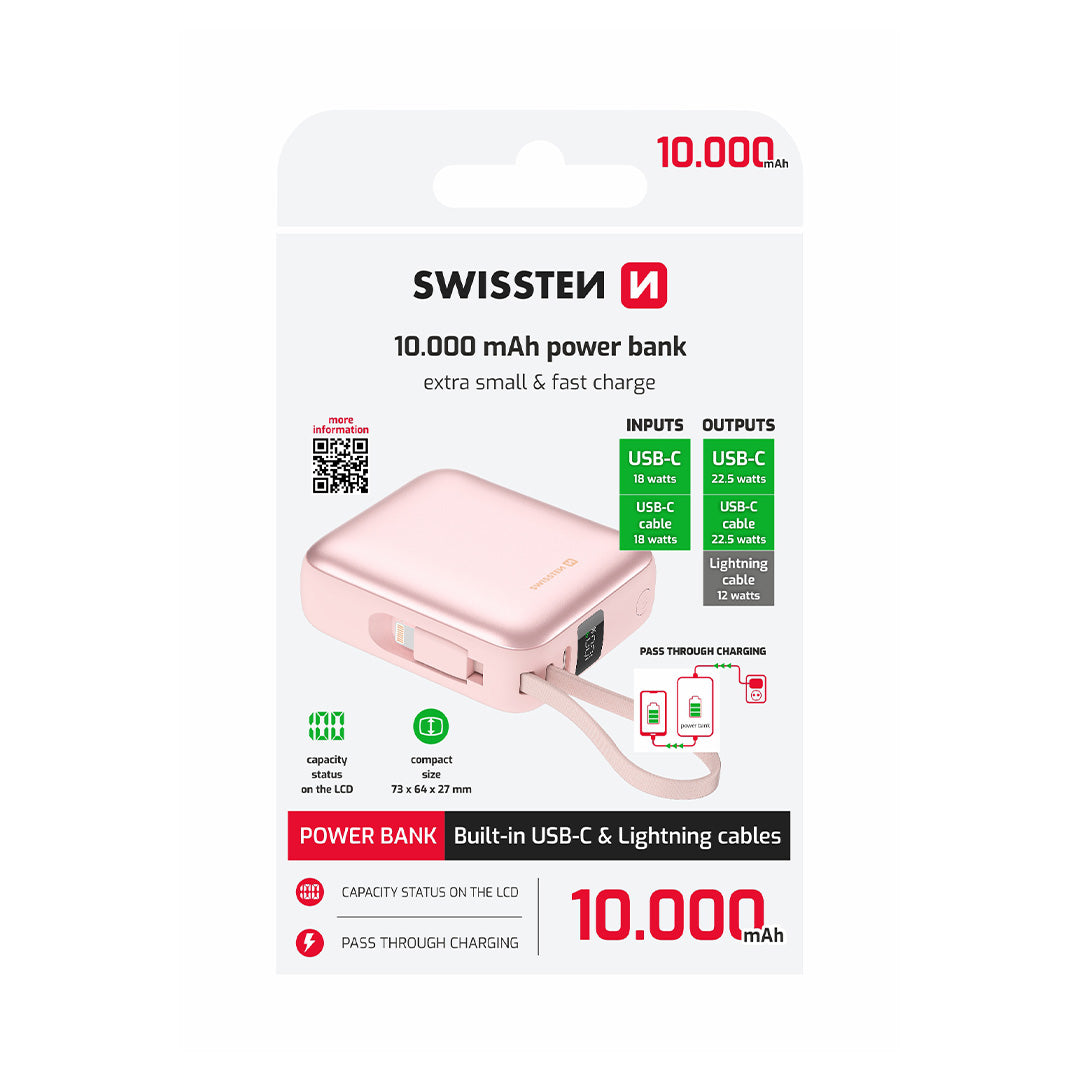 Swissten 35W Powerbank 10.000mAh | Rosa