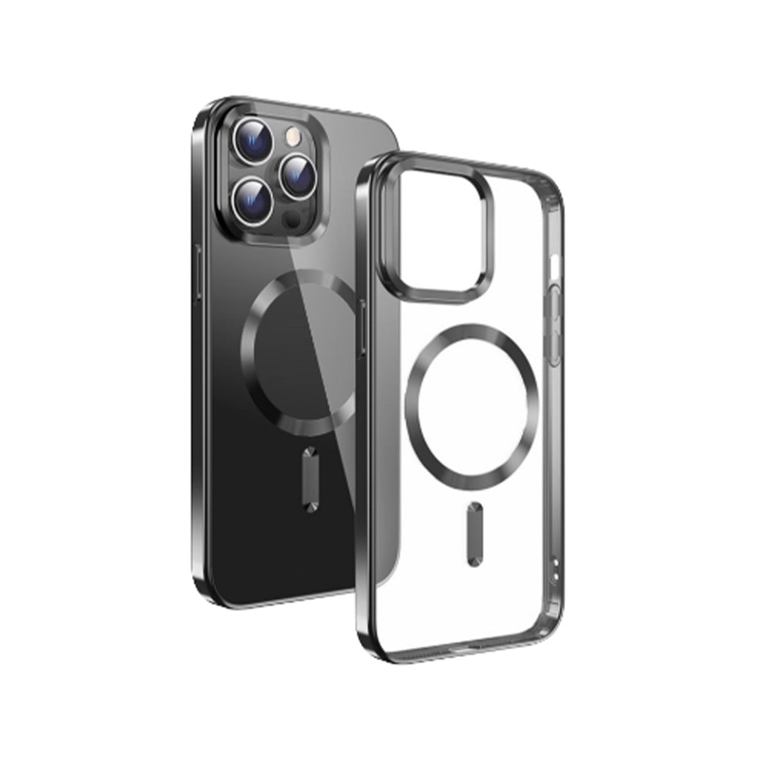 Swissten Coque iPhone 15 Pro Max Metallic Magstick | Transparent/Noir
